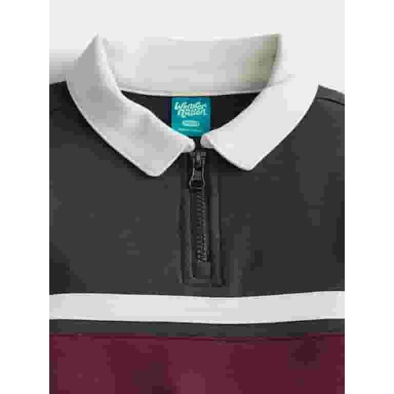 Wonder Nation Boys' Quarter Zip Rugby Fleece Pullover, Sizes 4-18 & Husky | Walmart (US)