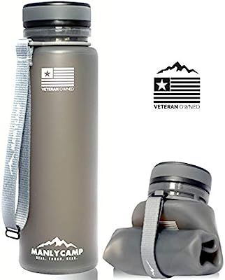 MANLYCAMP REAL. TOUGH. GEAR. Achelous Collapsible Water Bottle - 22 Oz - BPA Free Silicone - for ... | Amazon (US)