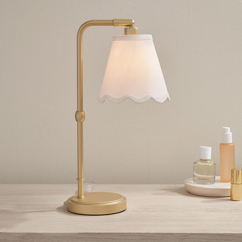 Amelia Linen Scallop Desk Lamp (16") | Pottery Barn Teen