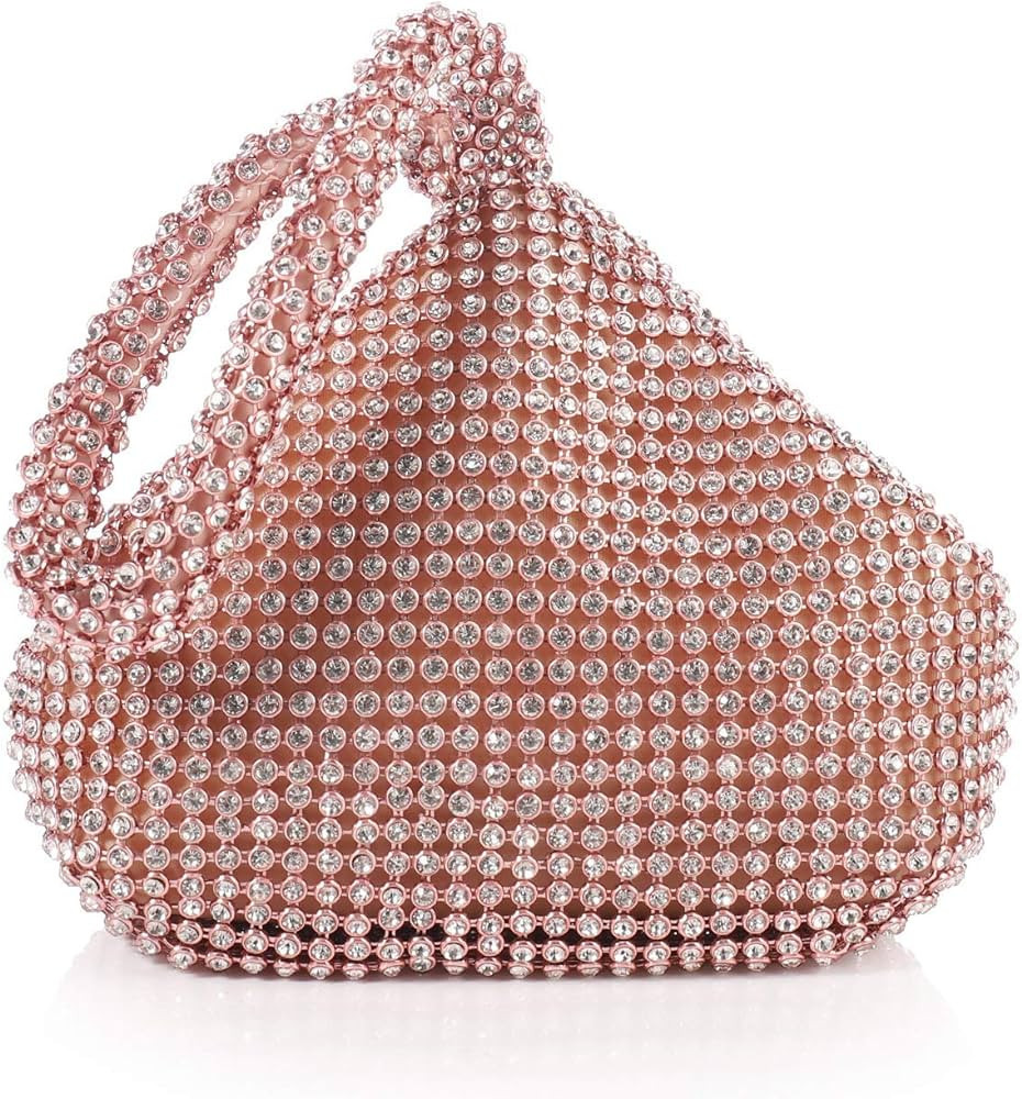 ele ELEOPTION Women Rose Gold Clutch Purse Bling Evening Bag Triangle Women's Wedding Purse for P... | Amazon (US)