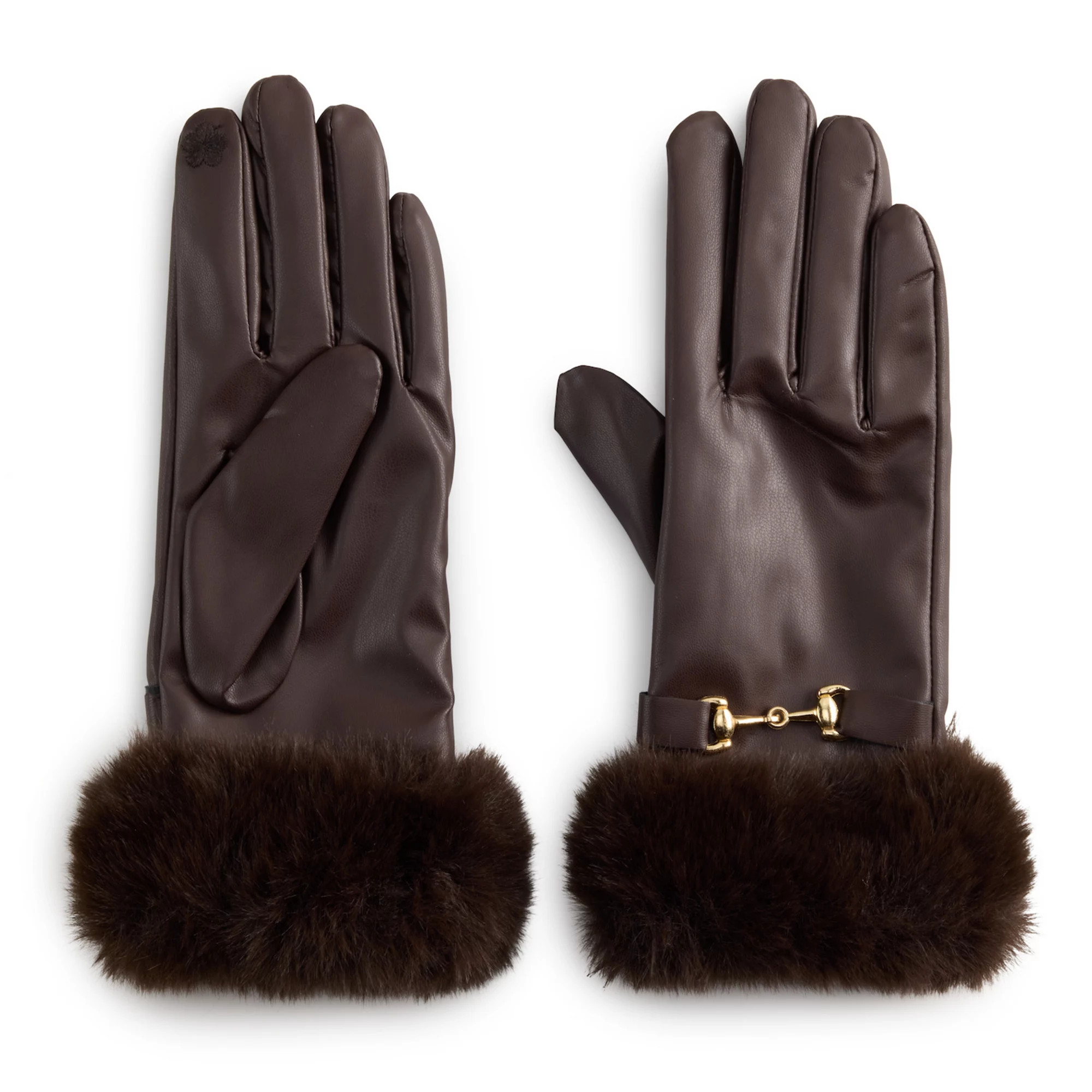 Women's Nine West Faux Fur Cuff Gloves | Kohl's