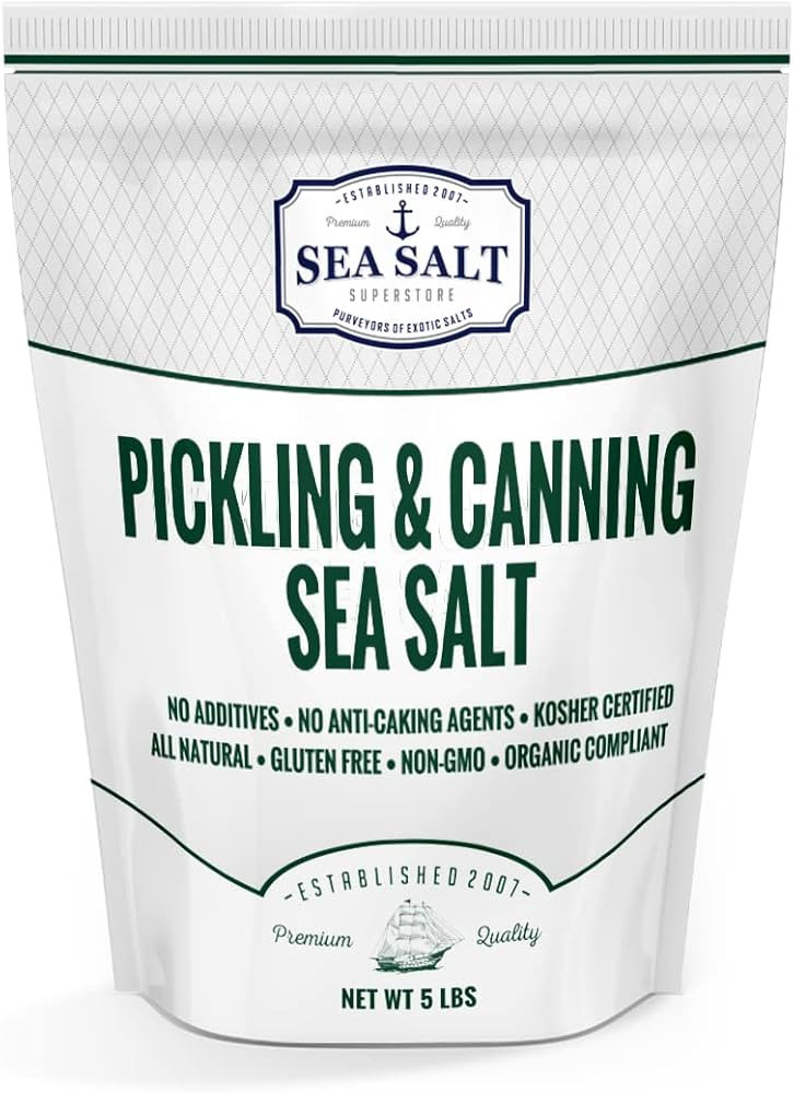 Pickling & Canning Sea Salt - Fine Grain Salt for Home Curing - Non-Iodized, Gluten Free, No Addi... | Amazon (US)