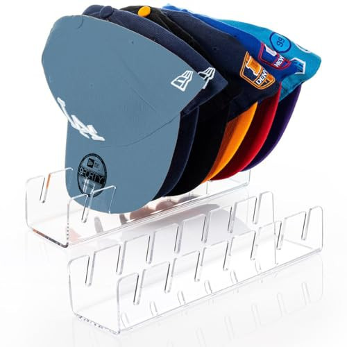Hat Stand for Baseball Caps, 2 PCs No Install Acrylic Hat Organizer for 14 Baseball Caps, Hat Storage for Baseball Caps, Hat Stands for Display and Organizers for Bedroom, Closet, Dresser, Office | Amazon (US)