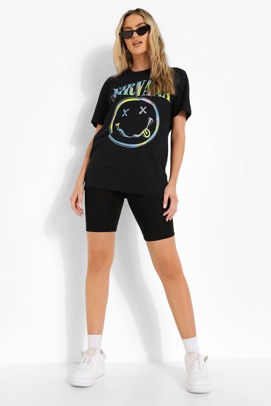 Nirvana License Print Oversized T-shirt | Boohoo.com (US & CA)