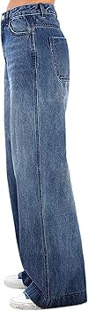 Womens Wide Leg Jeans - Baggy Loose Boyfriend Denim Pants | Amazon (US)