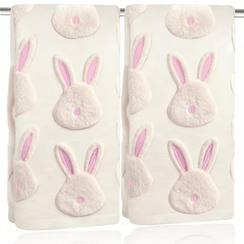 UHRMF 2pcs Easter Bunny Hand Towels Set 100% Cotton Soft Absorbent Spring Bathroom Hand Towels 14x29 Inch Cute Jacquard Easter Kitchen Decor Towels Holiday Kitchen Bathroom Decor Gift(Beige) | Amazon (US)