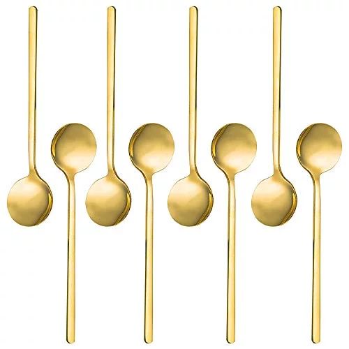 Pack of 8, Gold Plated Stainless Steel Espresso Spoons, findTop Mini Teaspoons Set for Coffee Sug... | Walmart (US)