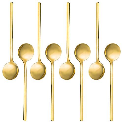 Pack of 8, Gold Plated Stainless Steel Espresso Spoons, findTop Mini Teaspoons Set for Coffee Sug... | Walmart (US)