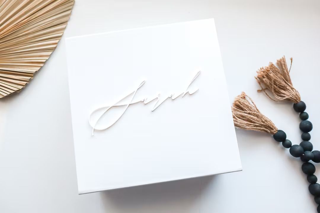 Personalized Luxury Large White Gift Box Custom Magnetic Keepsake Box 3D Acrylic Name Will You Be... | Etsy (US)