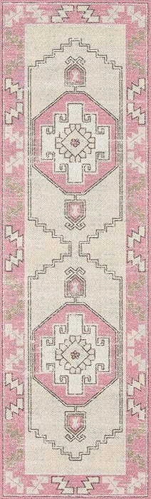 Momeni Anatolia Wool and Nylon Area Rug, 2'3" X 7'6" Runner, Pink | Amazon (US)