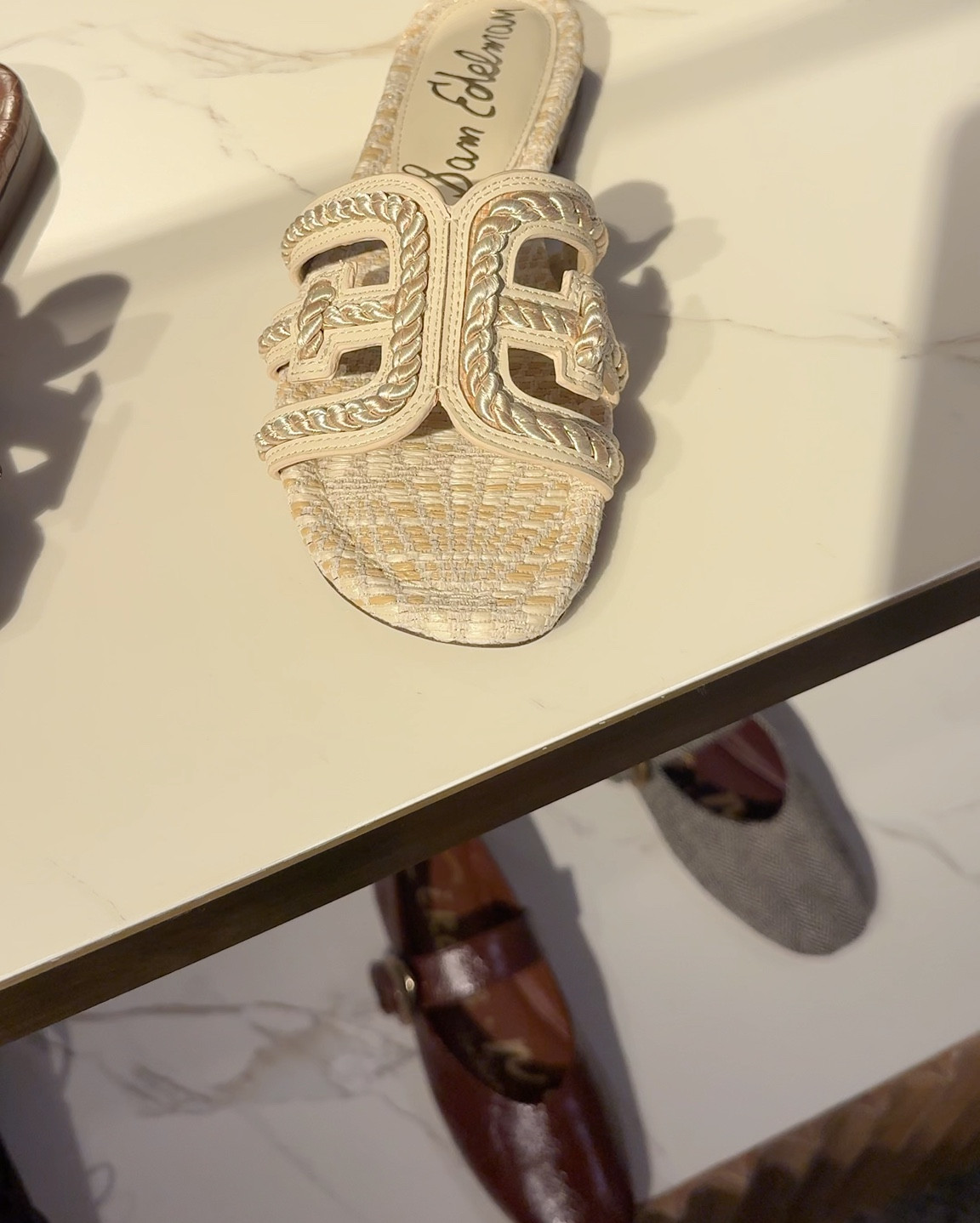 Checking out the shoes