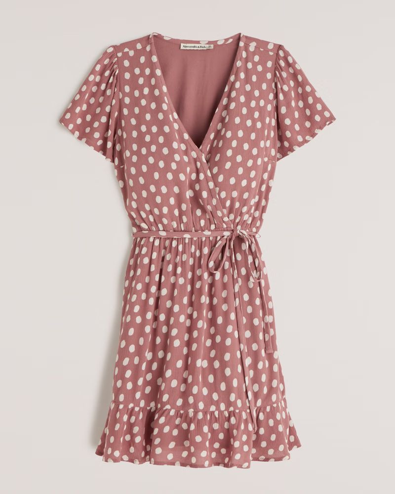 Easy Waist Wrap Mini Dress | Abercrombie & Fitch (US)