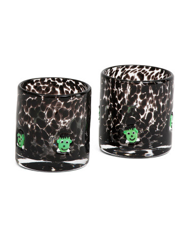 Set Of 2 Frankenstein Confetti Double Old Fashioned Glasses | TJ Maxx