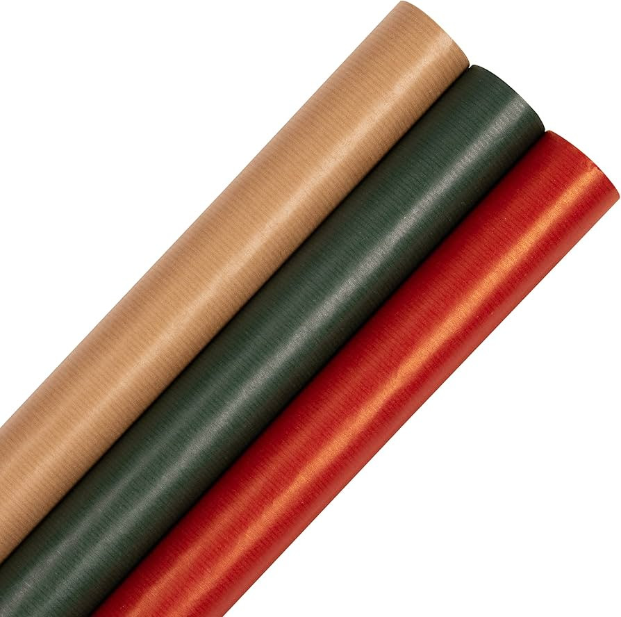 Hallmark Multi Occasion Multi-Roll Kraft Wrapping Paper, Pack of 3, 3M Each - 3 Rolls in 3 Colour... | Amazon (UK)