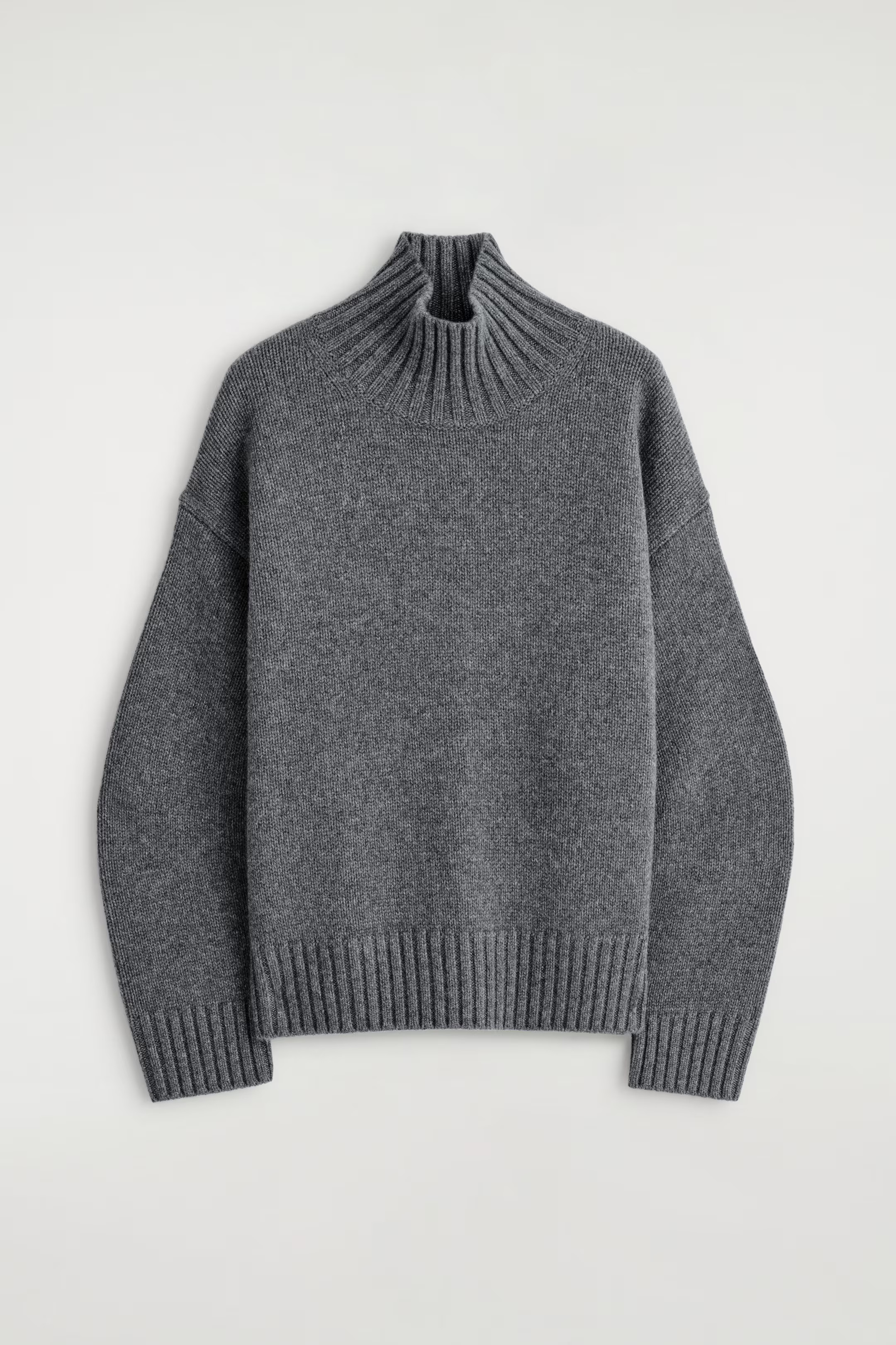 CASHMERE FUNNEL-NECK JUMPER - DARK-GREY MÉLANGE | COS GB | COS UK