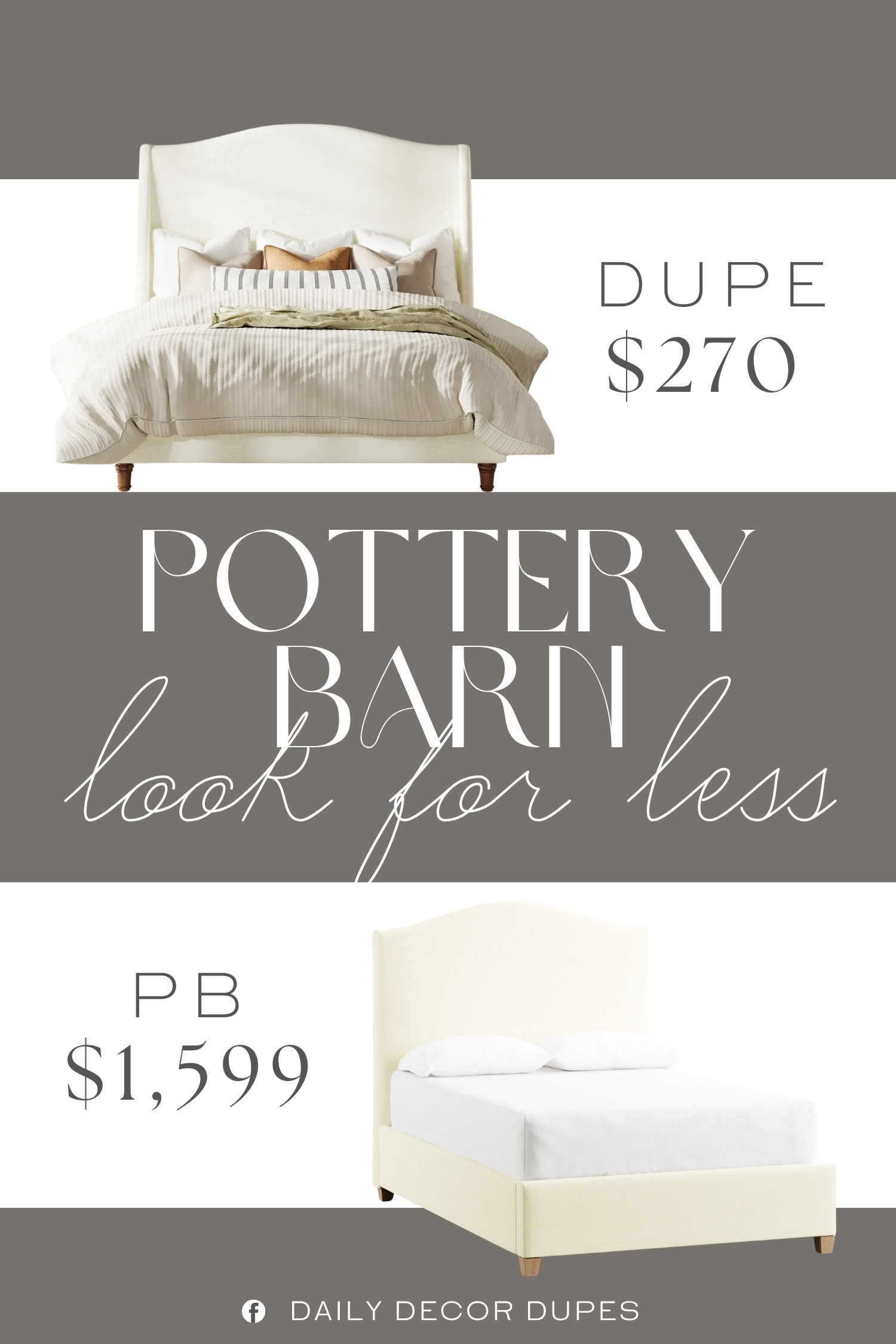 Bring a soft, elevated feel to the bedroom with the Pottery Barn Raleigh Curved Upholstered Bed look. The gently curved headboard and plush upholstered design create a cozy, sophisticated focal point that works beautifully with both classic and modern bedroom decor. At $270 compared to $1,599, this affordable alternative makes it easier to get that high-end bedroom aesthetic for significantly less. Style it with neutral bedding, textured pillows, and warm wood accents for a relaxed, inviting space. ✨🤍🛏️

Home more affordable option find similar look for less budget friendly affordable cheap cheaper beautiful pretty. Clearance sale coupon code discount code promo code luxury Inspo inspiration inspired by idea ideas Love like these? I share multiple every day in my FB group.
#PotteryBarnInspired  #PlatformBed #CurvedUpholsteredBed #UpholsteredBed #BedroomDecor #BedroomInspiration #AffordableHomeDecor #BedroomFurniture 

 #LTKHome