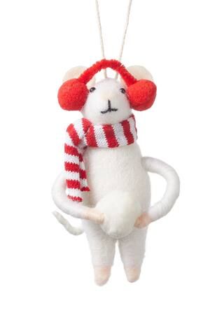 CANVAS Red Collection Decoration Felt Mouse with Snowball Christmas Ornament, 5-in#151-8862-0 | Canadian Tire