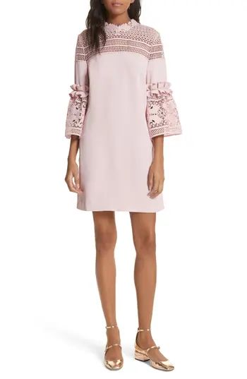 Women's Ted Baker London Lace Panel Bell Sleeve Tunic Dress | Nordstrom