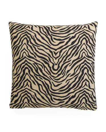 24x24 Zebra Print Jacquard Oversized Pillow | TJ Maxx