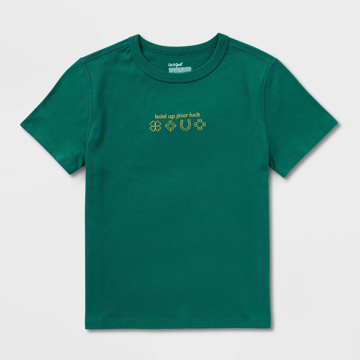 Kids' Adaptive St. Patrick's Day Graphic T-Shirt - Cat & Jack™ Dark Green | Target