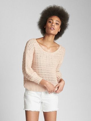 Gap Womens Crochet Pullover Sweater Shell Peach Size L | Gap US