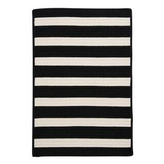 Baxter Black White 5 ft. x 8 ft. Braided Indoor/Outdoor Area Rug | The Home Depot