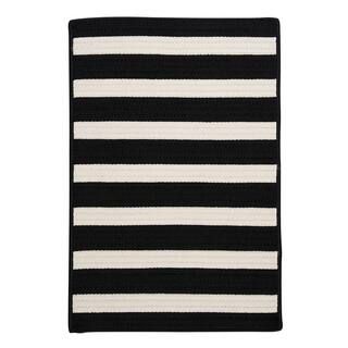 Baxter Black White 5 ft. x 8 ft. Braided Indoor/Outdoor Area Rug | The Home Depot