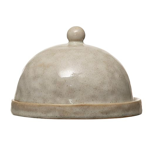 Creative Co-Op Stoneware Domed Dish, White Reactive Glaze (Each One Will Vary) | Amazon (US)