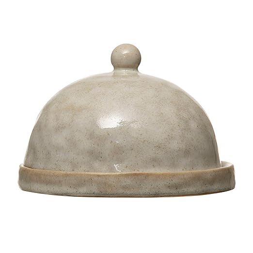 Creative Co-Op Stoneware Domed Dish, White Reactive Glaze (Each One Will Vary) | Amazon (US)