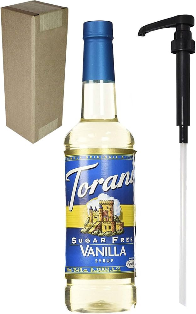 Torani Sugar Free Vanilla Flavoring Syrup, 750mL (25.4 Fl Oz) Bottle Individually Boxed, With Bla... | Amazon (US)