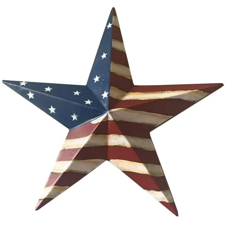 Metal Patriotic Old Glory Americana Flag Barn Star Wall Decor July of 4th Independence Day Decor | Walmart (US)
