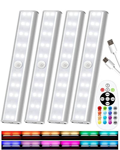 SZOKLED Under Cabinet Lights Wireless, 48-LED Under Cabinet Lighting Rechargeable, Closet Light with Timer & Dimmable, Under Counter Lights for Kitchen Shelf Pantry Desk (4 Packs) | Amazon (US)