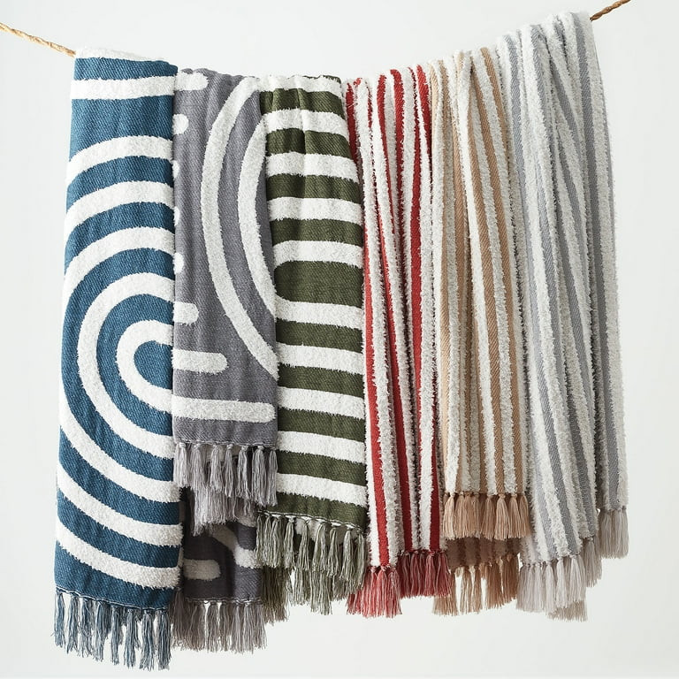 Better Homes & Gardens Cozy Woven Chenille Throw, Camel Stripe, Oversized Throw | Walmart (US)