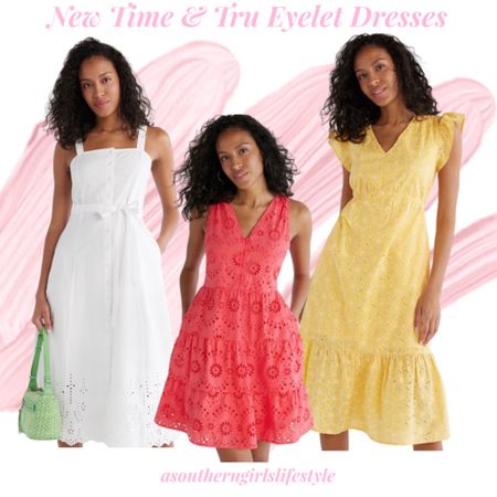 Beautiful New Time and Tru Eyelet Dresses from right at $25 to right at $30

💗White Button Front Eyelet Dress
💗Pink Sleeveless Tiered Eyelet Dress (also comes in white)
💗Yellow Floral Eyelet Dress with Flutter Sleeve 

Walmart. Spring Dress. Spring Outfit  Easter Outfit  

#LTKfindsunder50 #LTKSeasonal #LTKstyletip