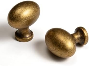 Oval Antique Brass Cabinet Knobs, Zinc Alloy for Drawer Knobs for Dresser Cupboard Wardrobe (5, A... | Amazon (US)