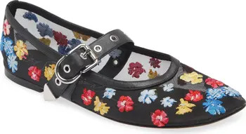 Flowerworks Mesh Mary Jane Flat (Women) | Nordstrom