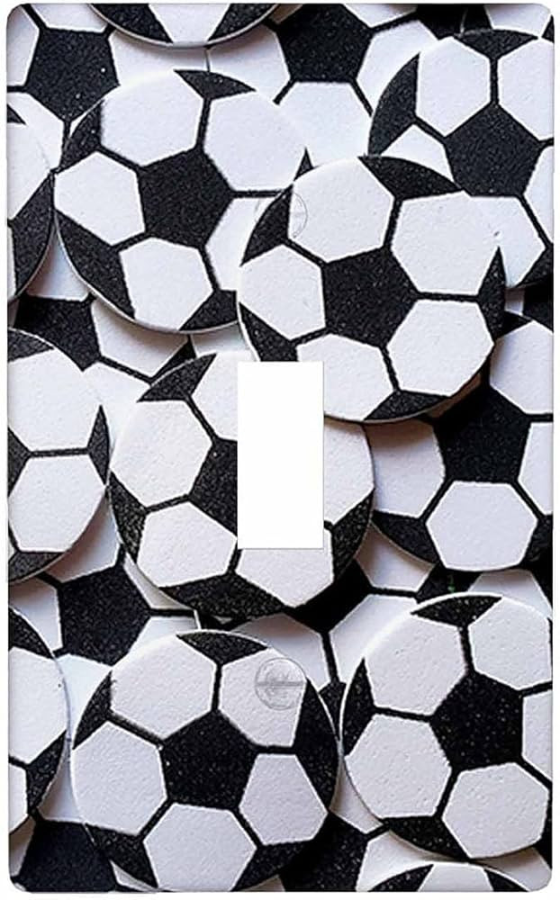 Moslion Soccer Ball Figures 1-Gang Toggle Wall Plate Black White Football Shape Light Switch Plug... | Amazon (US)