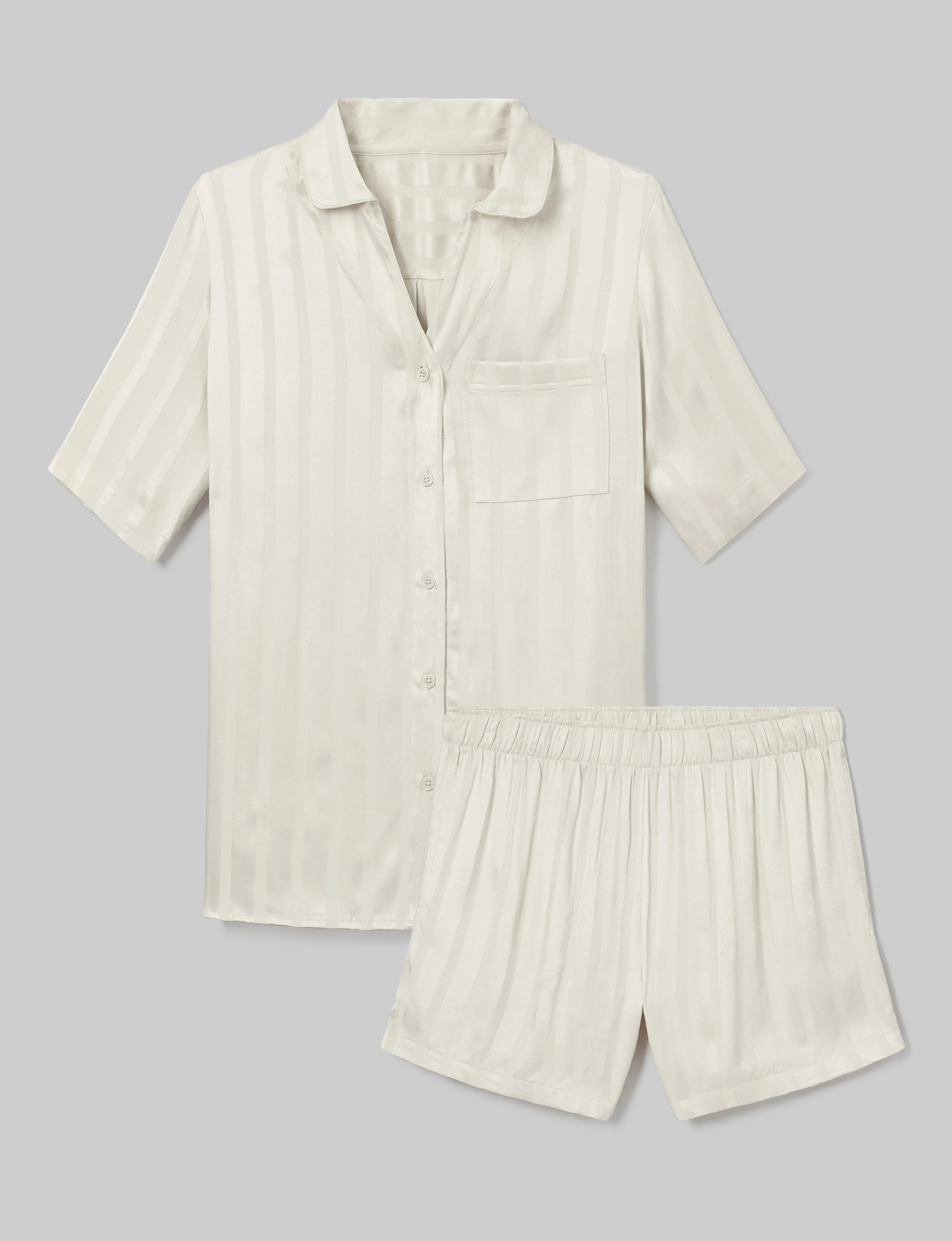 Women's Satin Jacquard Pajama Top & Short Set | Tommy John