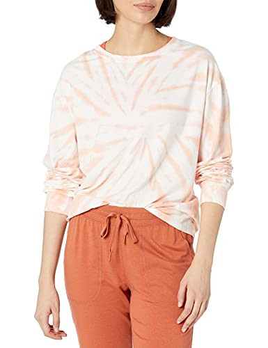 Danskin Women's Spiral Print Tie-Dye Pullover Sweatshirt, Pink Quartz Tie Dye, Small | Amazon (US)