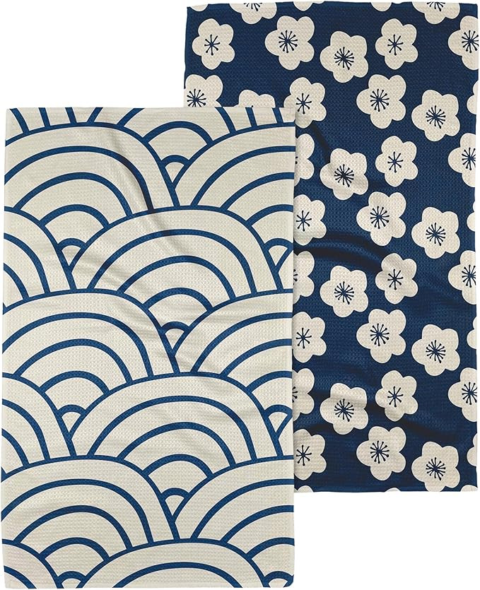 GEOMETRY Kitchen Tea Towels - Quick Dry Microfiber Dish Towels for Kitchen - Every Bloom 18" x 30... | Amazon (US)