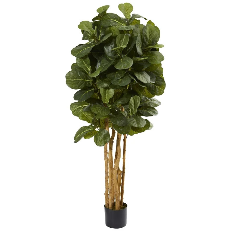 Nearly Natural 5' Fiddle Leaf Fig Artificial Tree, Green | Walmart (US)