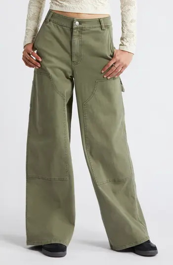 Mid Rise Wide Leg Twill Carpenter Pants | Nordstrom
