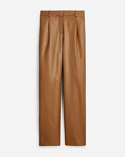 Straight-leg essential pant in faux leather | J. Crew US