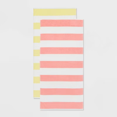 2pk Striped Beach Towel Bundle - Sun Squad™ | Target