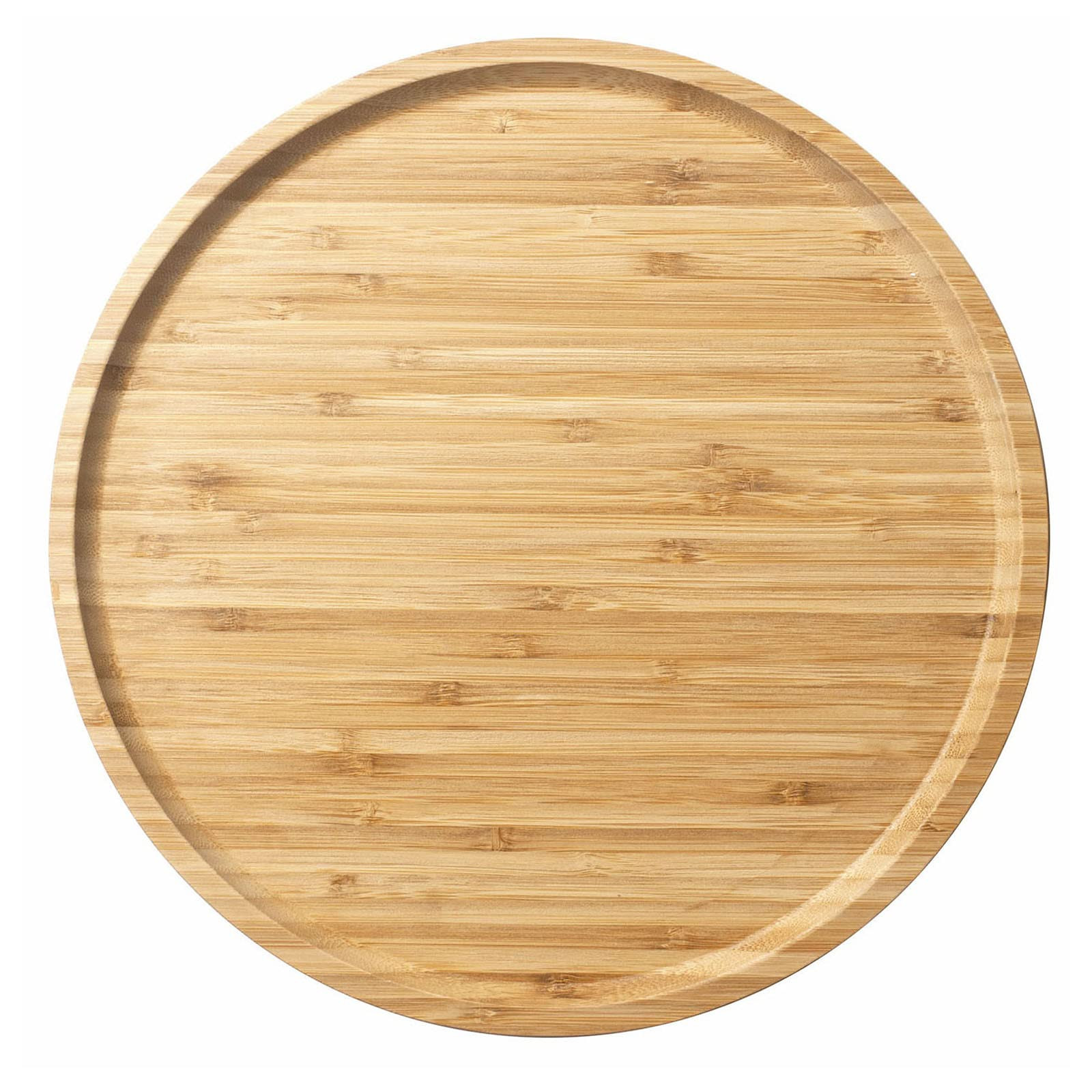 Bamboo Serving Platter, Round Wood Tray, Wooden Serving Tray, Fruit, Bread, Salad Plate, Round Wo... | Amazon (US)