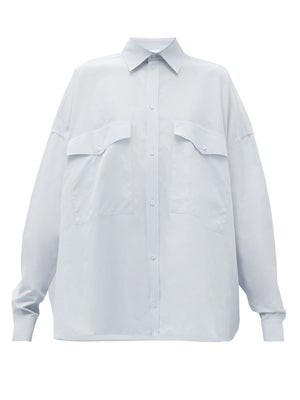 Oversized chest-pocket cotton-blend shirt | Matches (UK)