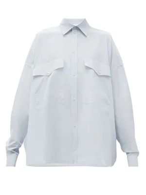 Oversized chest-pocket cotton-blend shirt | Matches (UK)