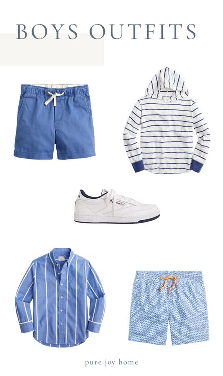 Swim shorts - shorts - stripe shirt - button up - white sneakers 