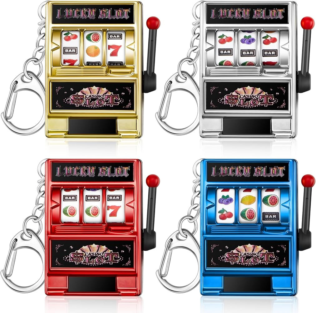 Panelee Slot Machine Keychain Las Vegas Keychains Mini Casino Key Chains Kawaii Keychain for Christmas Las Vegas Party Gifts | Amazon (US)