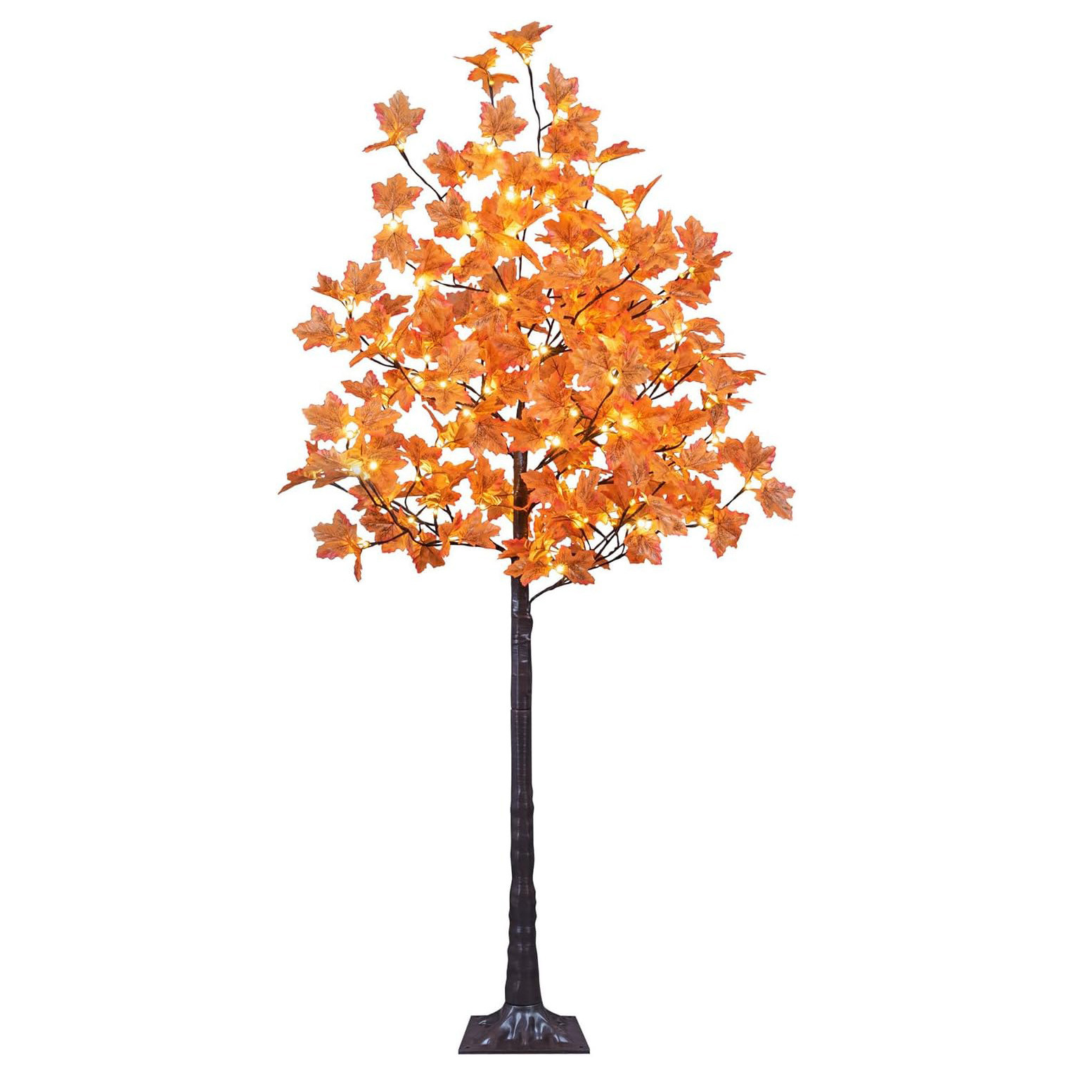 Autumn 5FT Maple Tree Harvest Décor, Artificial Tree with Lights - Walmart.com | Walmart (US)